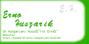 erno huszarik business card